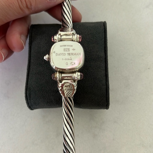 Vintage David Yurman Sterling Silver Pink Tourmaline and Diamond Wrist Watch. - Picture 10 of 12